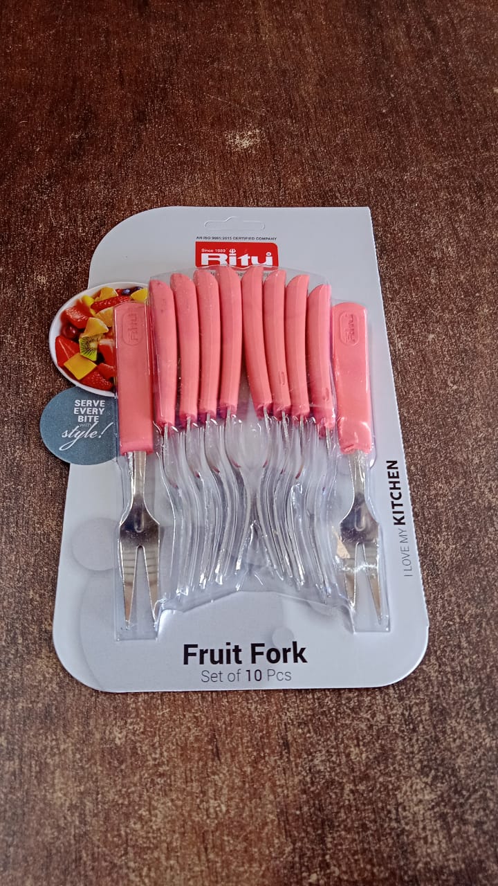 Premium Stainless Steel Fruit Fork Set – 10 Pieces with Soft Non-Slip Handle Premium Stainless Steel Fruit Fork Set – 10 Pieces with Soft Non-Slip Handle